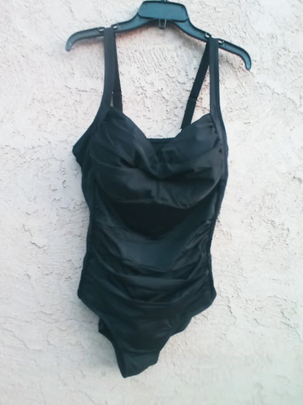 Swimsuit For All Flattering Shirred Sweetheart Neck One Pie Size 20 Black